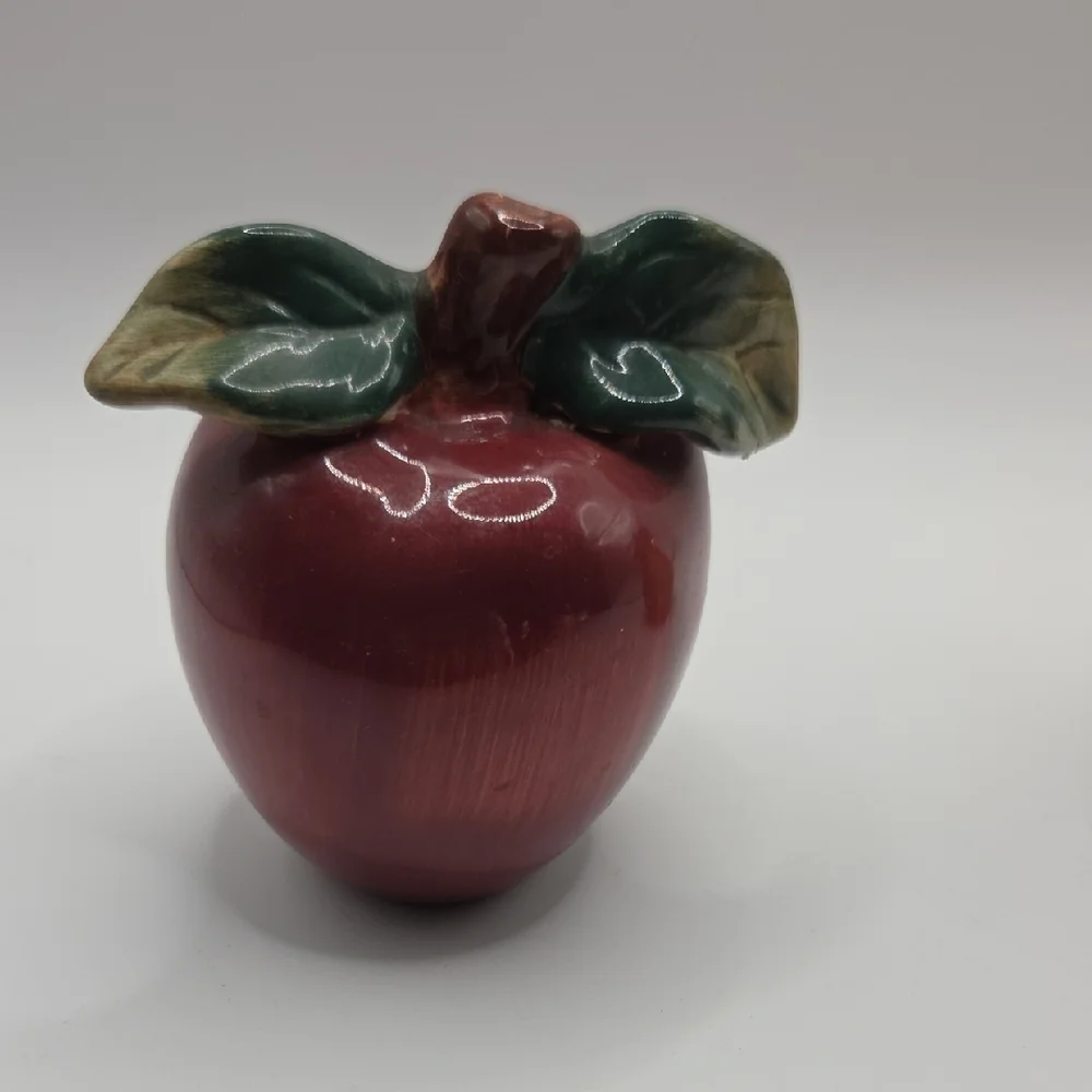 Salt And Pepper Shaker Sakura Red Apple and Brown Pear Ceramic Set